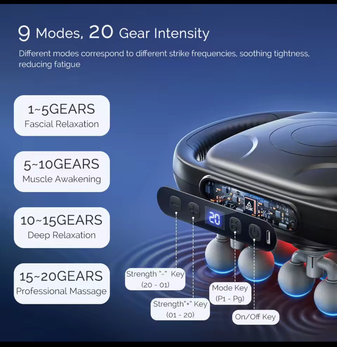 16 Head Massage Gun, Deep Tissue Massage Gun